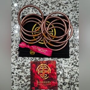 Buddha Girl Rose Gold Bangles size large - Set of 6